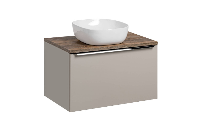 Szafka z Umywalką Santa Fe Taupe 80cm z Umywalką Nablatową Smile 979982