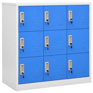 Szafka zamykana na klucz Niebieski Stal z 9 szafkami vidaXL 222437 Szafka zamykana na klucz Niebieski Stal z 9 szafkami vidaXL 222437