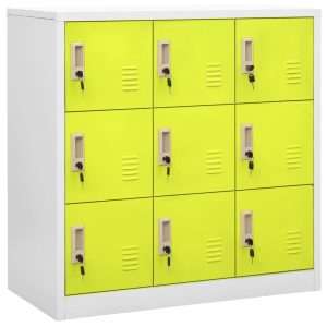 Szafka zamykana na klucz Zielony Stal z 9 szafkami vidaXL 222443 Szafka zamykana na klucz Zielony Stal z 9 szafkami vidaXL 222443