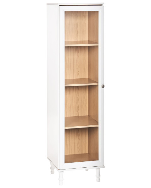 Szafka ze szklaną witryną gablota biała 430352
