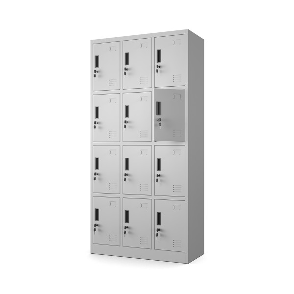 Szafki Bhp 12-Skrytek Jasny Szary Stal 1083990