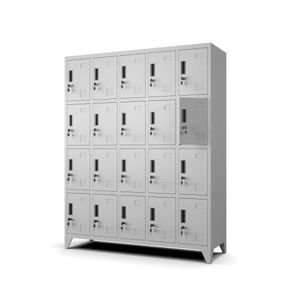 Szafki Bhp 20-Skrytek Jasny Szary Stal 1083993