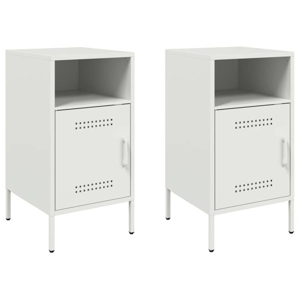 Szafki nocne 2 szt. białe 36x39x68 cm stal 851850