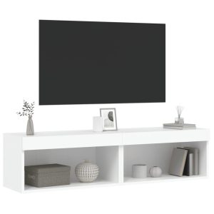 Szafki pod TV z oświetleniem LED 2 szt. białe 60x30x30 cm 764832 Szafki pod TV z oświetleniem LED 2 szt. białe 60x30x30 cm 764832