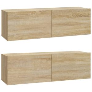 Szafki ścienne TV 2 szt. dąb sonoma 100x30x30 cm 767438 Szafki ścienne TV 2 szt. dąb sonoma 100x30x30 cm 767438