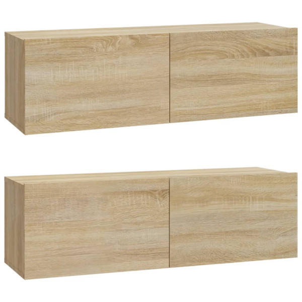 Szafki ścienne TV 2 szt. dąb sonoma 100x30x30 cm 767438