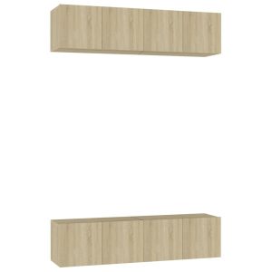 Szafki telewizyjne 4 szt. dąb sonoma płyta 60x30x30 cm 766378 Szafki telewizyjne 4 szt. dąb sonoma płyta 60x30x30 cm 766378