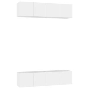 Szafki TV 4 szt. białe materiał drewnopochodny 60x30x30 cm 766386 Szafki TV 4 szt. białe materiał drewnopochodny 60x30x30 cm 766386