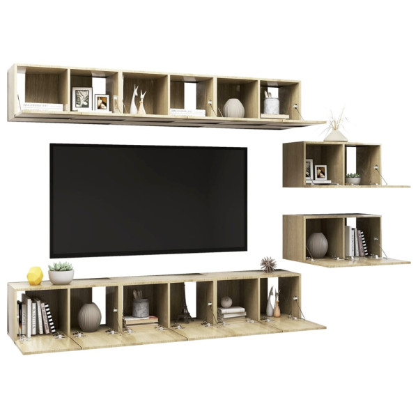 Szafki TV 8 szt. dąb sonoma płyta wiórowa 764973