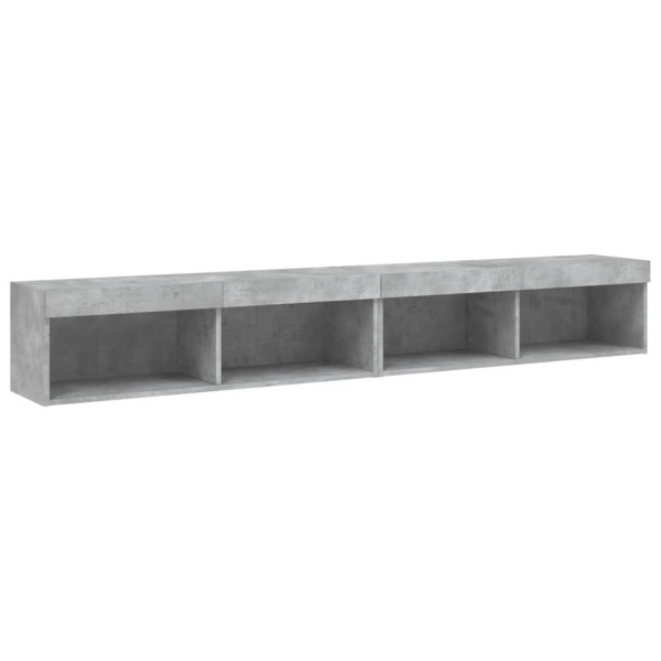 Szafki TV z LED 2 szt. szarość betonu 100x30x30 cm 764825