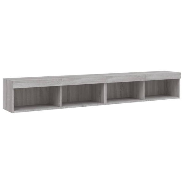 Szafki TV z LED 2 szt. szary dąb sonoma 100x30x30 cm 764829