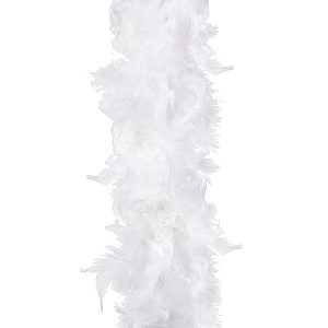 Szal boa z piór biały retro karnawał 180 cm 355797 Szal boa z piór biały retro karnawał 180 cm 355797
