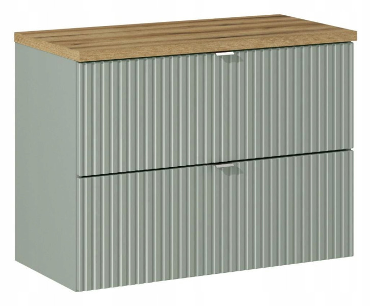 SZAŁWIOWA szafka z blatem 80 cm LINE REED GREEN z szufladami 335737