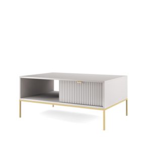 Szara Ława Stolik Kawowy na metalowych nóżkach 104cm Nilo ps 1042826 Szara Ława Stolik Kawowy na metalowych nóżkach 104cm Nilo ps 1042826
