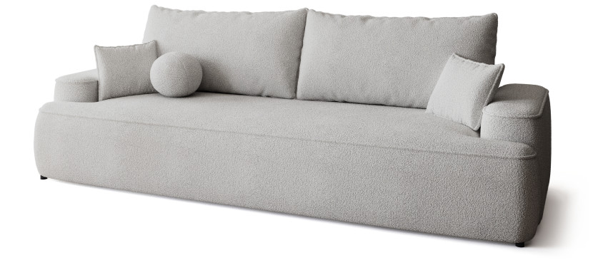 Szara sofa z funkcją spania CARMELLO boucle 701863