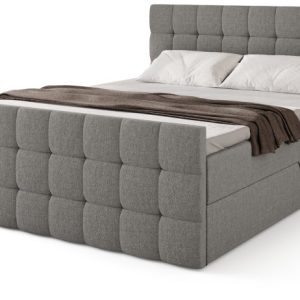 Szare łóżko 180×200 kontynentalne z pojemnikiem DAKOTA DUO 773716 Szare łóżko 180×200 kontynentalne z pojemnikiem DAKOTA DUO 773716