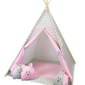 Szaro – równowy namiot tipi dla dzieci + poduszki PREMIUM 79419 Szaro – równowy namiot tipi dla dzieci + poduszki PREMIUM 79419