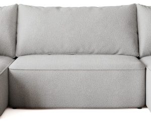 Szary narożnik z funkcją spania boucle CARMELLO U 701788