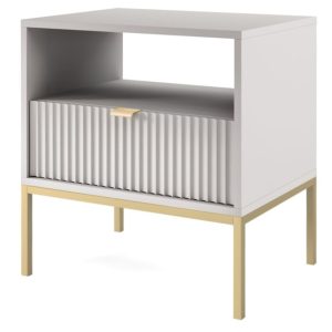 Szary stolik nocny AMBER na metalowych nogach 223675