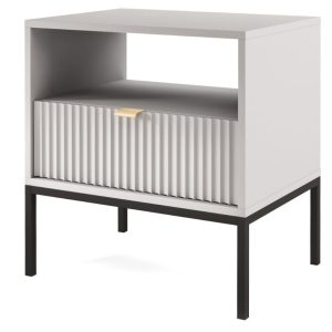 Szary stolik nocny AMBER na metalowych nogach 223671