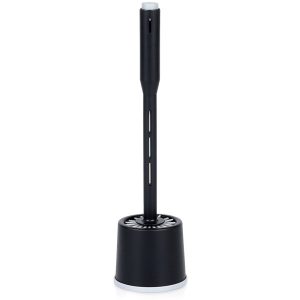 Szczotka do toalety silikonowa ze stojakiem i dozownikiem płynu czarna 40cm 748178 Szczotka do toalety silikonowa ze stojakiem i dozownikiem płynu czarna 40cm 748178