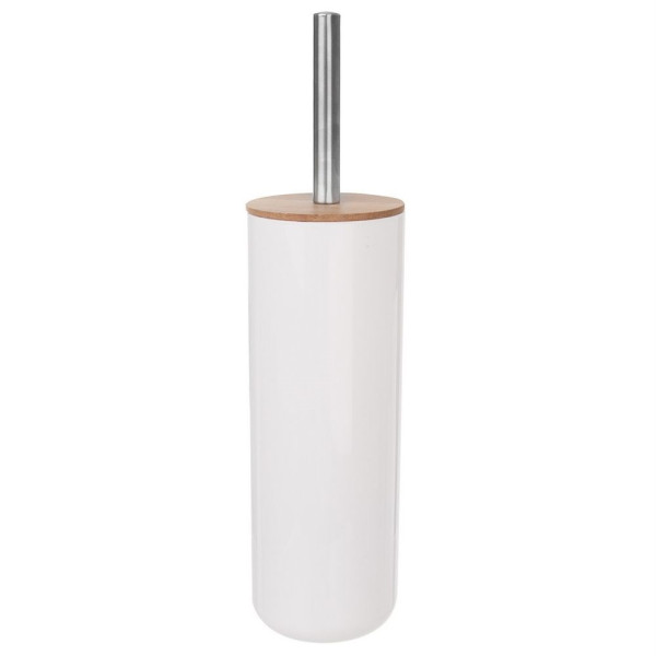 Szczotka do toalety z pojemnikiem bambusowa WC biała 37 cm 177862