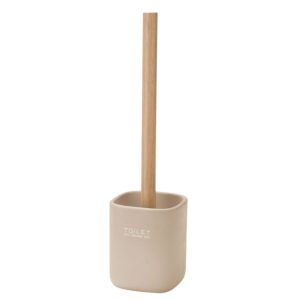 Szczotka do WC plastikowa beżowa drewaniana rączka 849663 Szczotka do WC plastikowa beżowa drewaniana rączka 849663