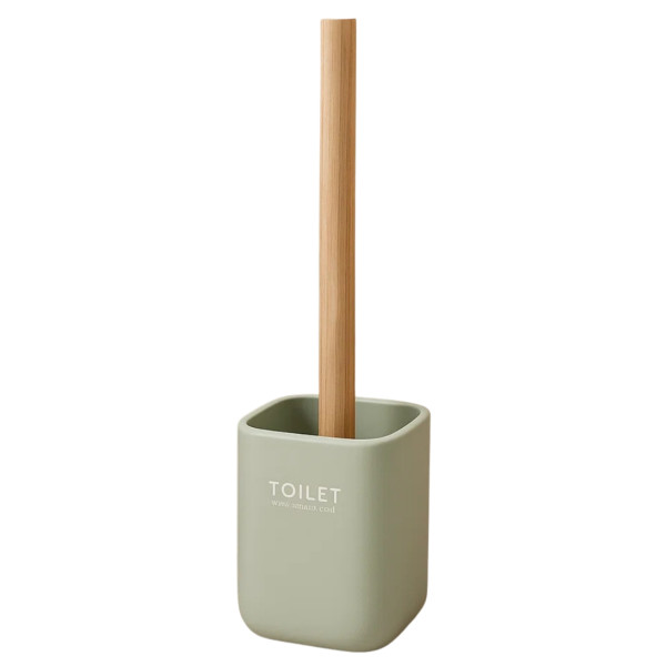 Szczotka do WC plastikowa miętowa drewaniana rączka 849652