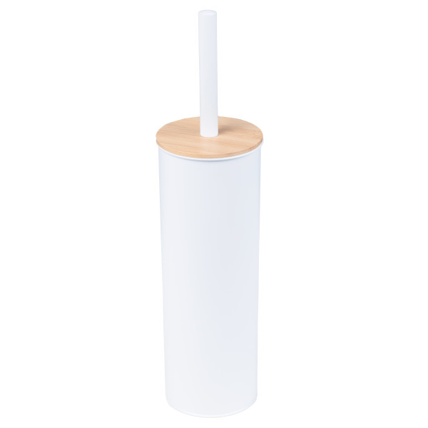 Szczotka do wc toalety łazienki zamknięta bambus biała - Yoka 834366