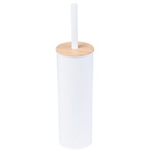 Szczotka toaletowa do WC zamknięta biała bambus – Yoka 834360