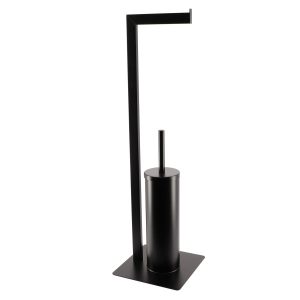 Szczotka toaletowa do WC Zestaw uchwyt na papier 68cm czarny 386497