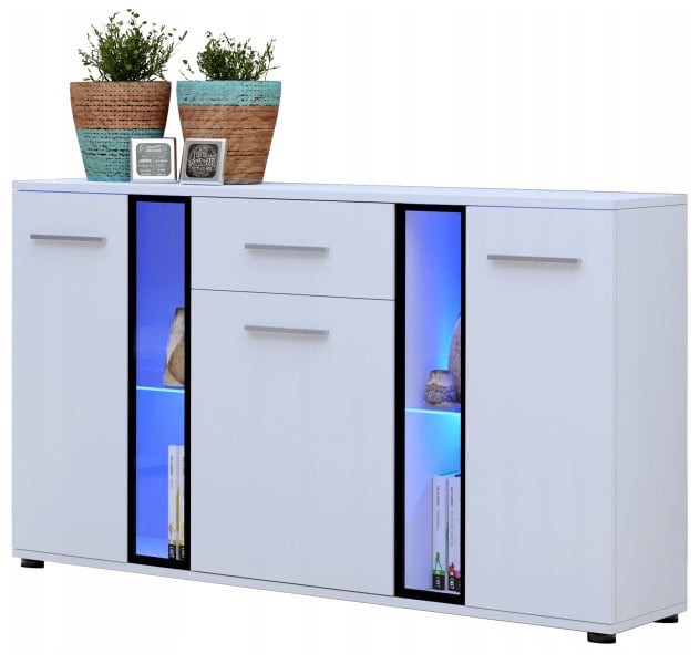 Szeroka komoda 140 cm biały mat CUBE 717619