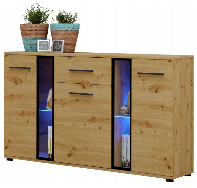 Szeroka komoda 140 cm dąb artisan CUBE 717620