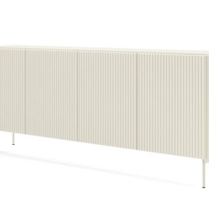 Szeroka komoda czterodrzwiowa TUTTI 195 cm na metalowych nogach Kaszmir 718133 Szeroka komoda czterodrzwiowa TUTTI 195 cm na metalowych nogach Kaszmir 718133