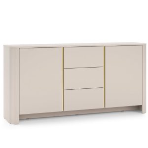 Szeroka komoda dwudrzwiowa z szufladami FARI kaszmir w nowoczesnym stylu 718235 Szeroka komoda dwudrzwiowa z szufladami FARI kaszmir w nowoczesnym stylu 718235