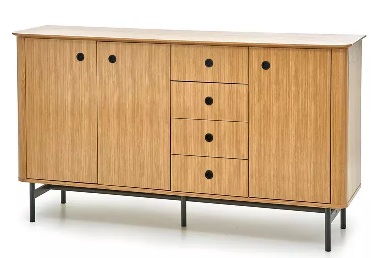 Szeroka komoda w stylu vintage dąb - Tirix 692287