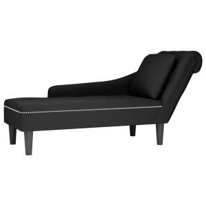 Szezlong Czarny Tapicerowany Leżanka Sofa Fotel Łóżko Aksamit 792308 Szezlong Czarny Tapicerowany Leżanka Sofa Fotel Łóżko Aksamit 792308