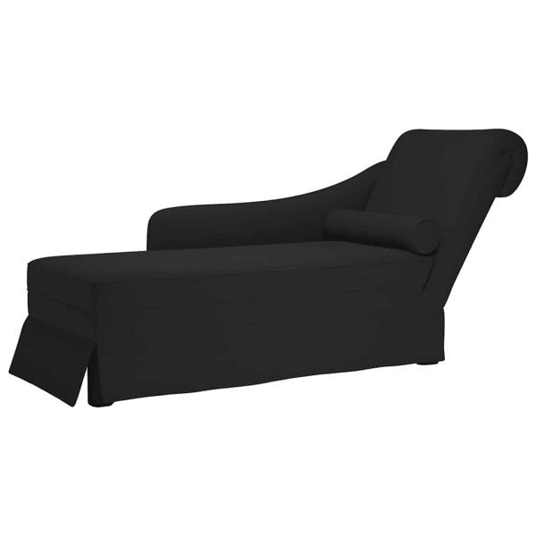 Szezlong Czarny Tapicerowany Leżanka Sofa Fotel Łóżko Aksamit 793235