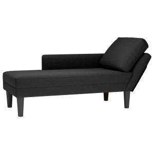 Szezlong Czarny Tapicerowany Leżanka Sofa Fotel Łóżko Aksamit 793244 Szezlong Czarny Tapicerowany Leżanka Sofa Fotel Łóżko Aksamit 793244