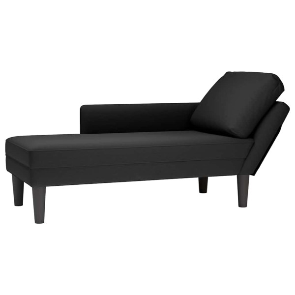 Szezlong Czarny Tapicerowany Leżanka Sofa Fotel Łóżko Aksamit 793244