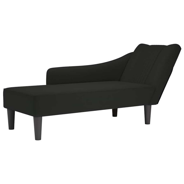 Szezlong Czarny Tapicerowany Leżanka Sofa Fotel Łóżko Aksamit 792295