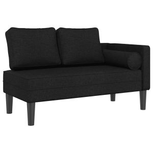 Szezlong Czarny Tapicerowany Leżanka Sofa Fotel Łóżko Tkanina 792289 Szezlong Czarny Tapicerowany Leżanka Sofa Fotel Łóżko Tkanina 792289