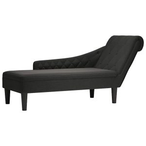 Szezlong Czarny Tapicerowany Leżanka Sofa Fotel Łóżko Tkanina 792066 Szezlong Czarny Tapicerowany Leżanka Sofa Fotel Łóżko Tkanina 792066