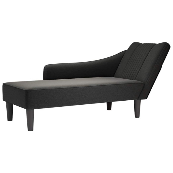 Szezlong Czarny Tapicerowany Leżanka Sofa Fotel Łóżko Tkanina 793219