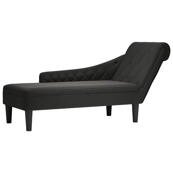 Szezlong Czarny Tapicerowany Leżanka Sofa Fotel Łóżko Tkanina 792066