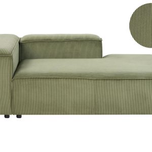 Szezlong lewy sztruksowy zielony 410760