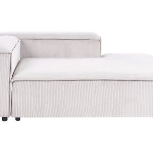 Szezlong lewy sztruksowy złamana biel 806473