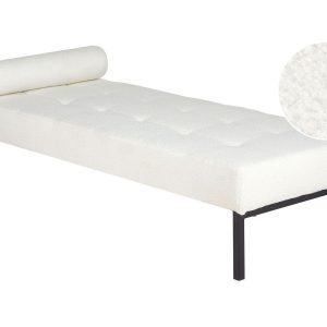 Szezlong metalowe nogi boucle biały 281050 Szezlong metalowe nogi boucle biały 281050
