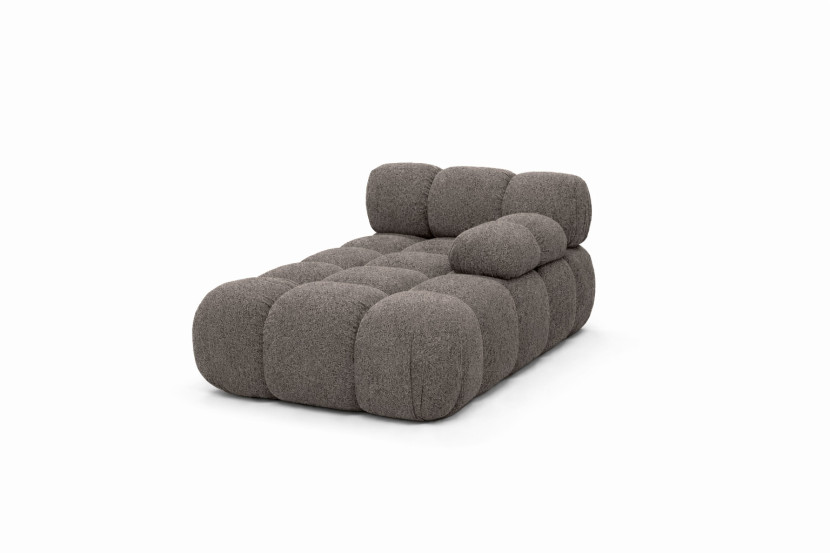 Szezlong modułowy, tkanina bukla Abriamo, Brązowy, Prawy, Selia 987024