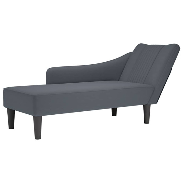 Szezlong Szary Tapicerowany Leżanka Sofa Fotel Łóżko Aksamit 792290